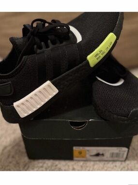 Woman’s Black Athletic Sneakers with Neon Accent - Brand: adidas